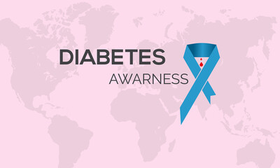 Fototapeta premium Diabetes Awareness Vector Banner Illustration. Awareness Campaign Vector Background, Banner, Poster, Card Template.