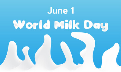 World Milk Day Vactor Banner Background Illustration. Awareness Campaign Vector Background, Banner, Poster, Card Template.