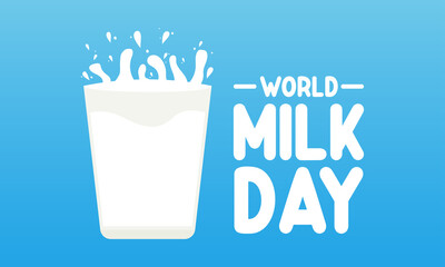 World Milk Day Vactor Banner Background Illustration. Awareness Campaign Vector Background, Banner, Poster, Card Template.