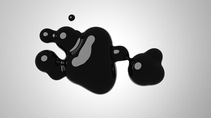 3D illustration of an abstract liquid shape.