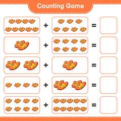 Counting game, count the number of Slippers and write the result. Educational children game, printable worksheet, vector illustration