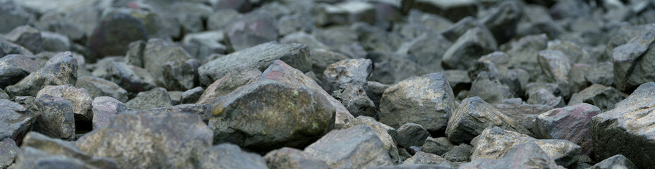large stones on the bank by the river