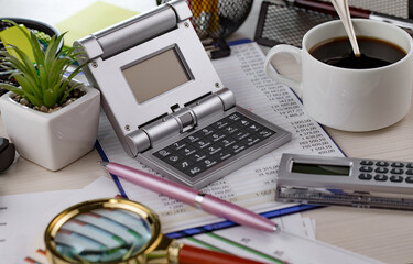 Office accessories for business management.