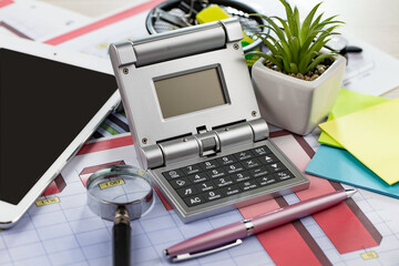 Office accessories for business management.