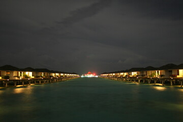 water bungalow night
Maldives