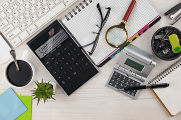 Office accessories for business management.