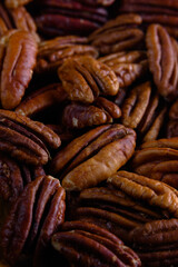 pecan nuts background  vertical close-up hd
