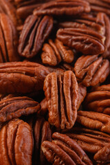 pecan nuts background  vertical close-up hd