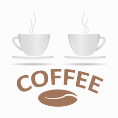 Coffee Cup - Mockup template for cafe, restaurant corporate identity design. Black, White, Brown Cardboard Coffee Cup Mockup. Vector template of disposable plastic and paper tableware for hot drinks