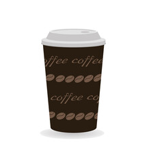 Coffee Cup - Mockup template for cafe, restaurant corporate identity design. Black, White, Brown Cardboard Coffee Cup Mockup. Vector template of disposable plastic and paper tableware for hot drinks