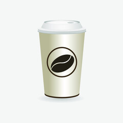 Coffee Cup - Mockup template for cafe, restaurant corporate identity design. Black, White, Brown Cardboard Coffee Cup Mockup. Vector template of disposable plastic and paper tableware for hot drinks