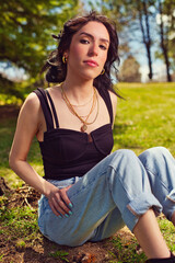 portrait of a woman in the park