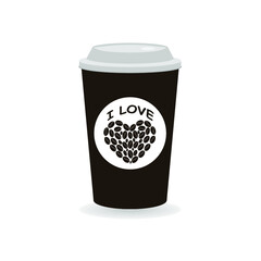 Coffee Cup - Mockup template for cafe, restaurant corporate identity design. Black, White, Brown Cardboard Coffee Cup Mockup. Vector template of disposable plastic and paper tableware for hot drinks