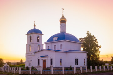 Orthodox Church in the evening, at sunset.