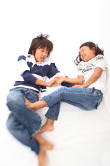 Portrait of Japanese brother and sister