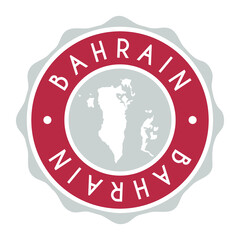 Bahrain Badge Map Vector Seal. National Symbol Country Stamp Design Icon Label.