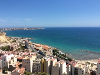 Alicante beach views seaside in summer