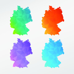 Germany Low Poly Map Clip Art Design. Geometric Polygon Graphic National Icon. Vector Illustration Symbol.