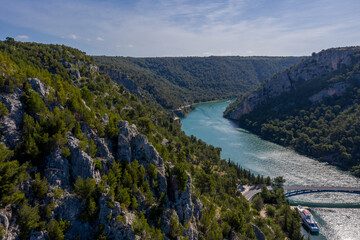 Fototapeta na wymiar Croatia - Aerial landscape view around Skradin city