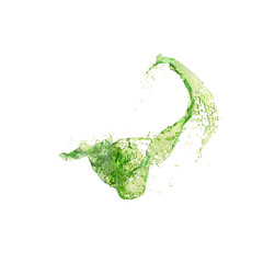Fototapeta na wymiar 3D illustration of realistic green energy drink splash