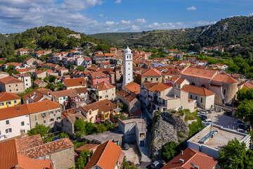 Fototapeta na wymiar Town of Skradin on Krka river, Dalmatia, Croatia