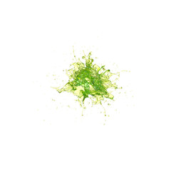 3D illustration of realistic green energy drink splash