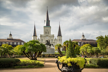 Saint Louis Cathedral in New Orleans LA - obrazy, fototapety, plakaty