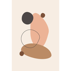 Abstract shapes, wall art with stones and rocks, card, poster, vector © Ksenia Beker