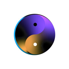 Multicolor Yin and Yang symbol of harmony and balance