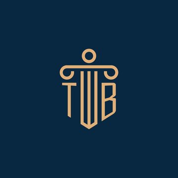 TB initial for law firm logo, lawyer logo with pillar