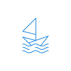 Ship line vector logotype icon. 