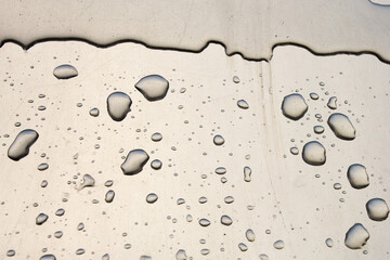 water droplets on a metal surface