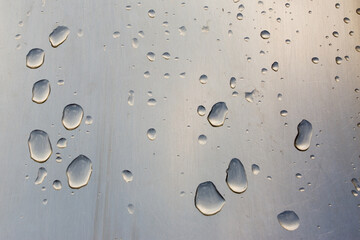 water drops on metal surface
