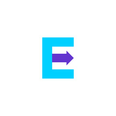 letter E alphabet abc logo isolated