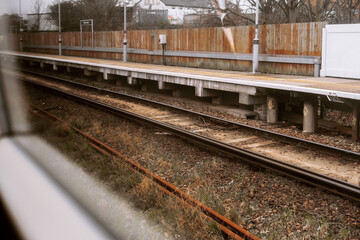 driving past hither green train platform from a train