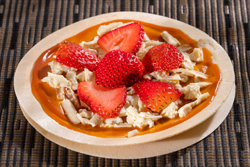 Wafers with sweet and chopped fruit - Traditional Colombian dessert