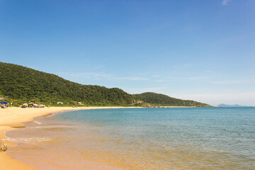 Tropical beach landscape. Bombinhas beach in Santa Catarina state.