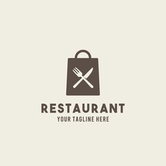 Restaurant flat style design symbol logo illustration vector graphic template