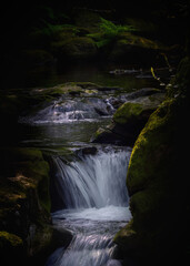 Wild waterfall in the Cascade Mountains