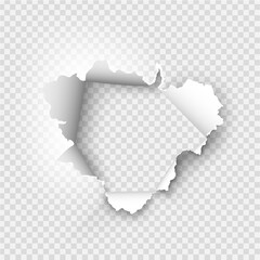 ragged Hole torn in ripped paper on background