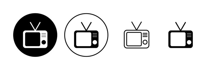 Tv icon set. television icon vector