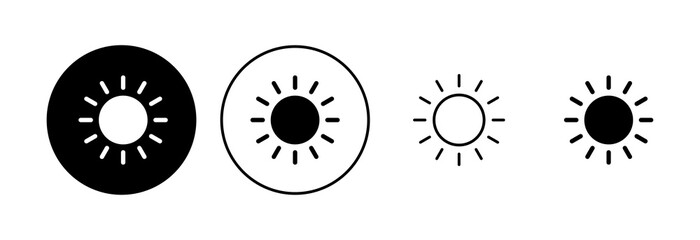 Sun icon set. Brightness Icon vector