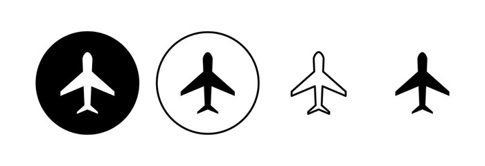 Plane icon set. Airplane icon vector. Flight transport symbol. Travel illustration. Holiday symbol