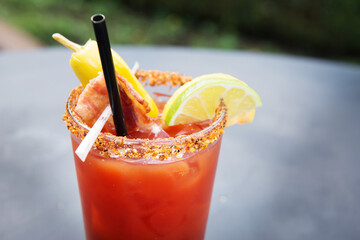 A Canadian Caesar cocktail.