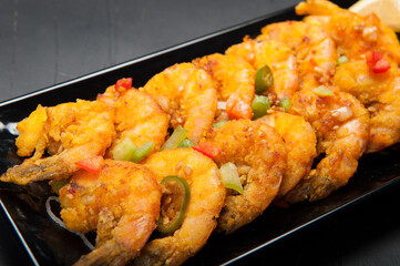 Deep fried tempura shrimp at a Korean restaurant.
