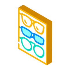 different frames of glasses set isometric icon vector. different frames of glasses set sign. isolated symbol illustration