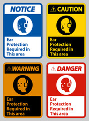 Ear Protection Required In This Area Symbol Sign