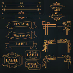 vector illustration set of  ornament decorative calligraphic frames elements  for text.
