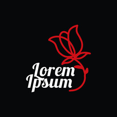 minimalist rose logo vector