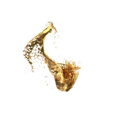 3D Illustration of realistic Golden splash